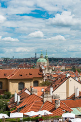 View of Prague on bright summer day