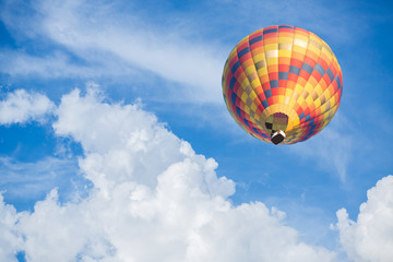 Hot air balloon with blue sky background
