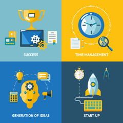 Generation of ideas start up time management success business