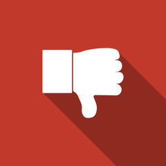 dislike icon with long shadow