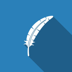 feather icon with long shadow
