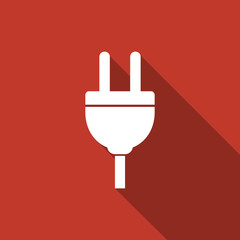 electric plug icon with long shadow