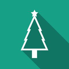 christmas tree icon with long shadow