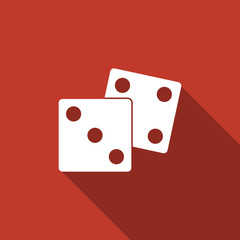 dice icon with long shadow