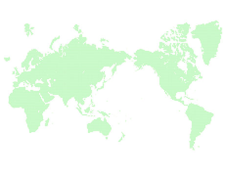 緑のドットの世界地図