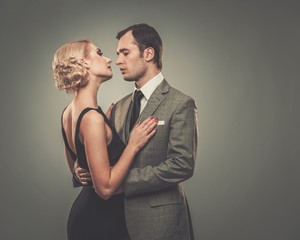 Well-dressed retro couple