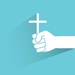 Obraz premium hand holding cross