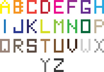 color vector digital alphabet letters