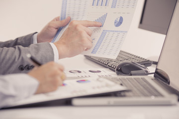 Business people discussing during a meeting on table