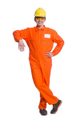 Industrial worker isolated on the white background