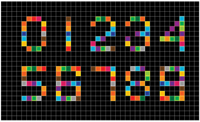 set of vector digital numbers