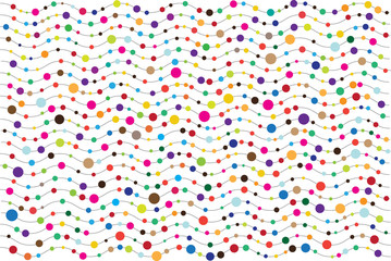 Obraz premium vector polka dots and vawes background