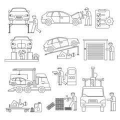 auto service icons, garage service