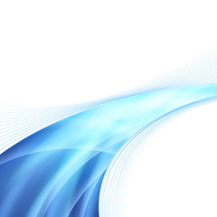 Bright blue swoosh wave business folder template