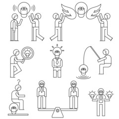 people with idea light bulb