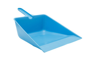 blue plastic dustpan