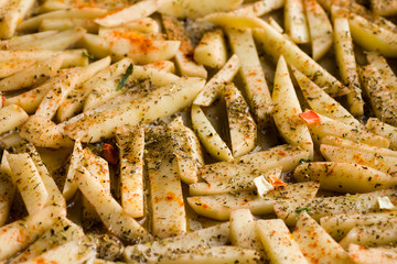 Homemade french fries uncooked