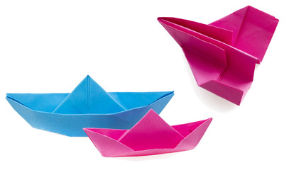 paper boat and paper airplane