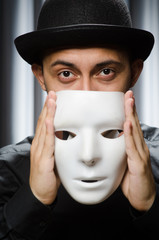 Funny concept with theatrical mask