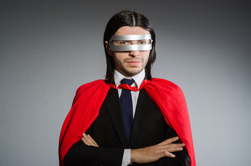 Superman concept with man in red cover