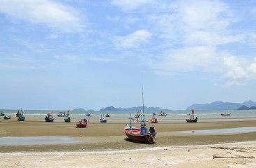 The Boat in ocean view on Vacation trip
