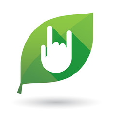 Green leaf icon with a hand