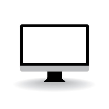 LCD computer display isolated on light gradient, illustration