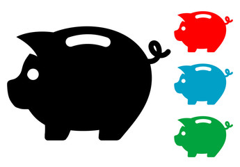 Pictograma hucha cerdito con varios colores