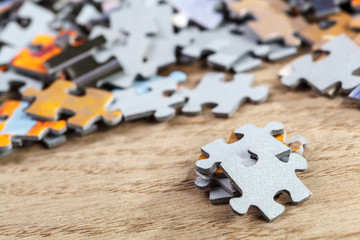 Closeup of Jigsaw Puzzle Pieces