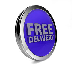 Free delivery circular icon on white background