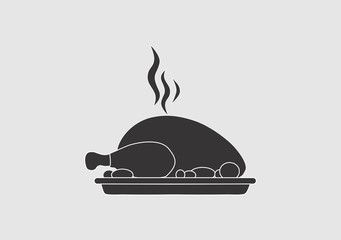 food chiken meat logo vector