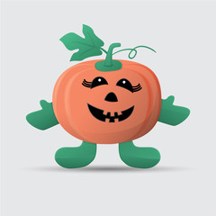 Pumpkin doll illustration halloween icon