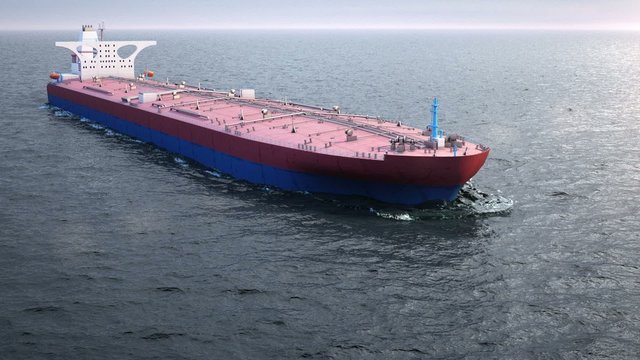 Oil tanker in the ocean