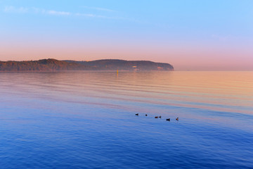 Obraz premium Sunrise at Baltic sea in Sopot, Poland