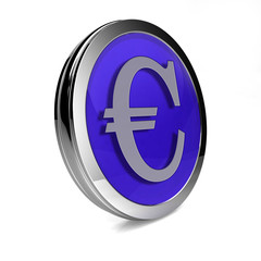 Euro circular icon on white background
