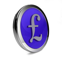 Pound circular icon on white background