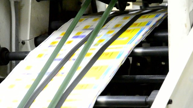 Newspaper printing machine in print house