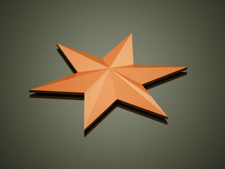 Orange star rendered on dark