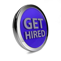 Get hired circular icon on white background