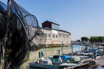 fishing nets, creels and fishing boats