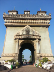 Fototapeta na wymiar Victory Gate (Patuxai) in Vientiane, Laos