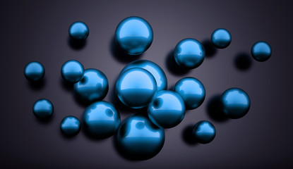 Blue abstract sphere concept rendered