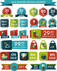 baby sale banner design flat background set, eps10