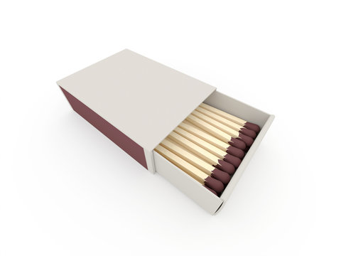 Matches on matchbox rendered isolated