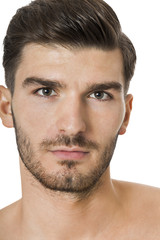 Obraz premium Handsome shirtless naked young man