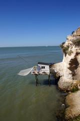 Ponton de p&ecirc;che au carrelet - Meschers-sur-Gironde