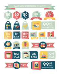 coffee sale banner design flat background set, eps10