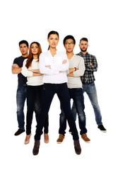 Obraz premium Full length portrait of a young people standing