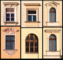 Fototapeta na wymiar Set of Windows from Krakow, Poland