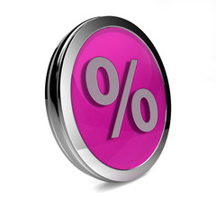 Percent circular icon on white background